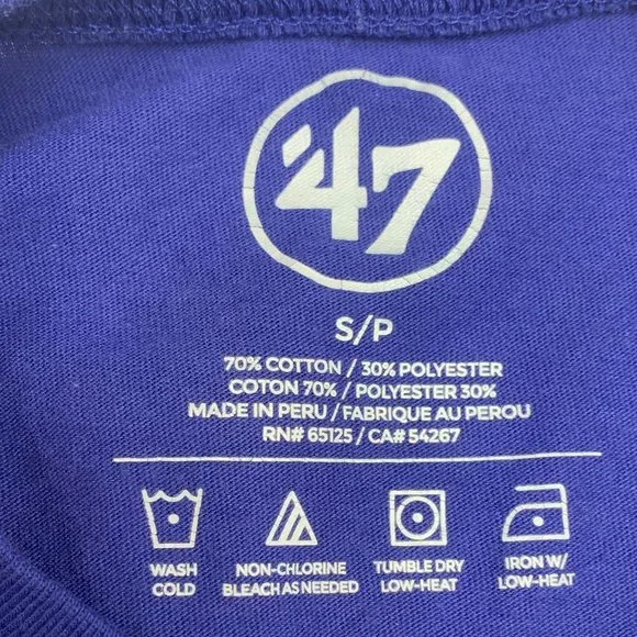 Toronto Blue Jays Blue - Team T-Shirt - Men's Small - By 47 - - Picture 3 of 5